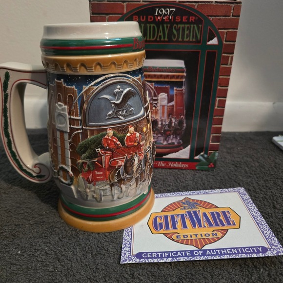 Budweiser Other - Budweiser 1997 Holiday Stein CS313 Home For The Holidays Clydesdales Ceramic Mug